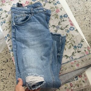 Men  Blue Distressed Jeans zara